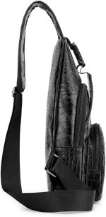 Men's Sling Bag Lightweight Waterproof Shoulder Crossbody Bag with USB Charging Port Brown - Image 5